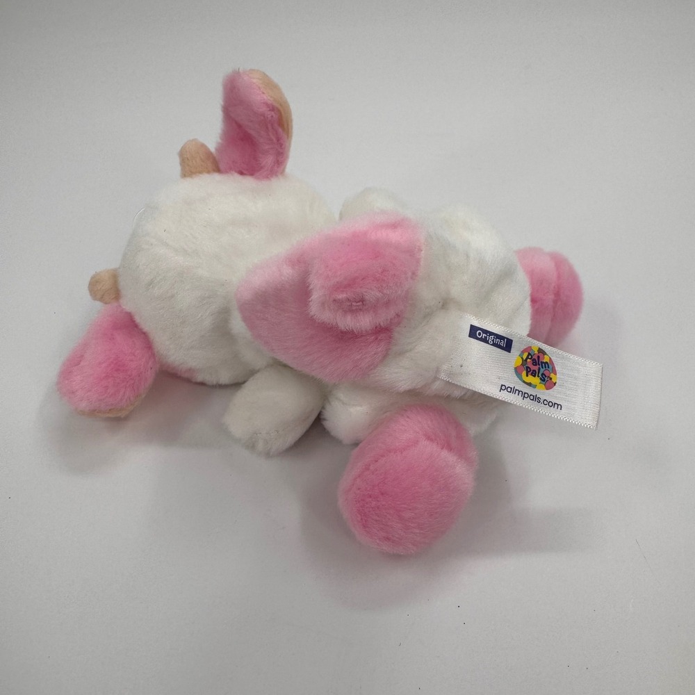Palm Pals Aurora World Pink and White Cow Plush Stuffed Animal 5 inch Heifer - Picture 3 of 10